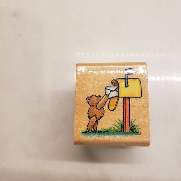 8 Vintage Teddy Bear Rubber Stamps - Picture 13 of 16